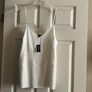 Express Pleated Lace Cami - NWT